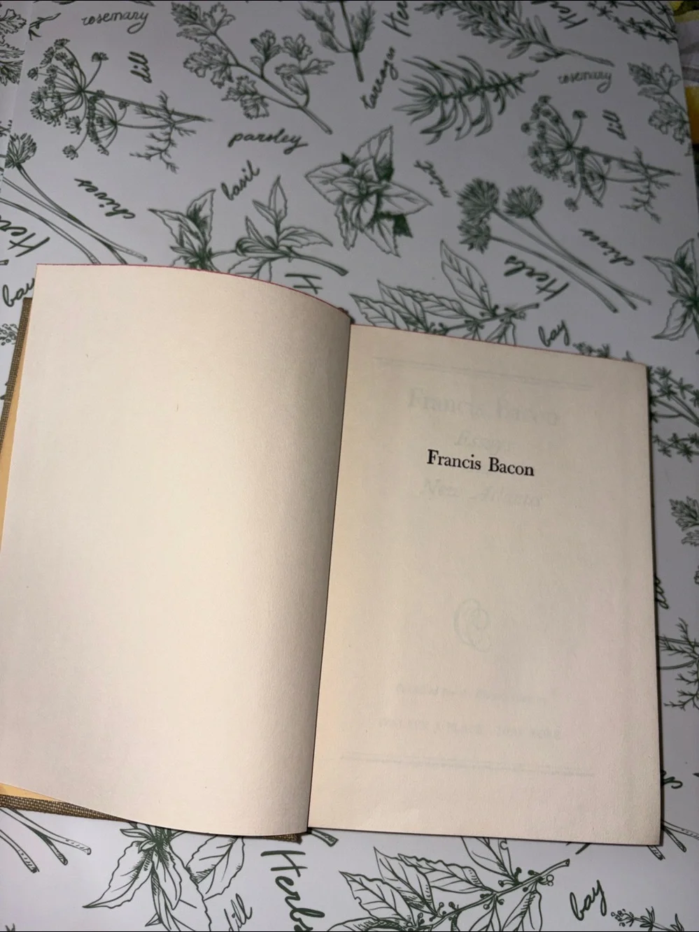 Vintage Essays and New Atlantis by Francis Bacon, publisher Walter J. Black 1942